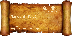 Maróthi Máté névjegykártya